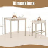 COSTWAY 5-Piece Bar Table Set, Square Breakfast Set for 4 w/Padded Stools, Small Kitchen Table Set w/Rubber Wood Legs, Space-Saving Dining Table Set for Living Room, Kitchen, Small Space COSTWAY