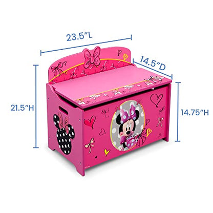 Delta Children Deluxe Toy Box, Disney Minnie Mouse - WoodArtSupply