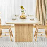 weselon 78 Inch Dining Table for 6 8 10, Modern Farmhouse Rectangular Kitchen Table, Long Dining Room Tables with Wood Strip Base for Kitchen Living Room (Natural) weselon