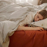 Bedsure Linen Duvet Cover Queen Size - Linen Cotton Blend Bedding Set, Soft & Cozy, 3 Pieces, 1 Duvet Cover 90x90 Inches and 2 Pillowcases, Natural Color Cooling Bedding, Comforter Sold Separately Bedsure