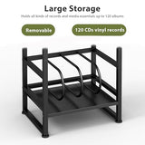 ZEXVIDA Record Player Stand,3-Tier Record Player Table with U-Shaped Vinyl Storage Up to 120 Albums,28" H End Table Turntable Stand with Storage,Record Table Vinyl for Living Room Bedroom ZEXVIDA