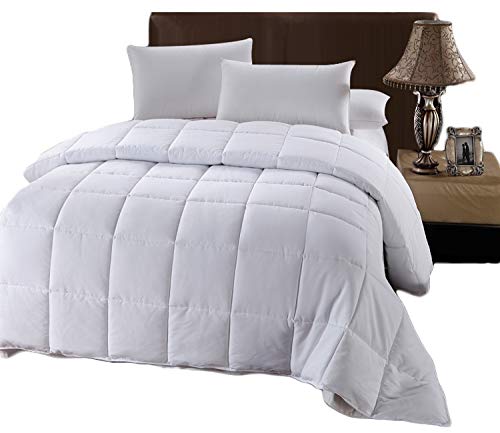 Royal Hotel Bedding White Down Alternative King Comforter with Corner Tabs - Hypoallergenic All-Season Plush Hotel Style Comforter, Duvet Insert King-Size Royal Hotel Bedding