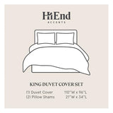 HiEnd Accents High Shine Satin 3 Piece Duvet Cover Set, King Size, Champagne Solid Color, Classic Traditional Modern Style Luxury Bedding, 1 Comforter Cover and 2 Pillowcases H HIEND ACCENTS