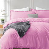 Hearth & Harbor Light Pink Duvet Cover Full Size - 3 Piece Soft Double Brushed Bedding Set - Includes 1 Full Duvet Cover with Button Closure 80x90 inches and 2 Pillow Shams Hearth & Harbor