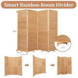 Room Divider Folding Privacy Screens, Hand-Made 67'' High Bamboo Room Dividers Freestanding 2-in-1 Multifunction 4 Panel Wall Divider for Room Separation, Portable Room Partitions and Dividers HOMSCREENER