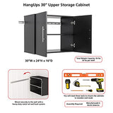 HangUps Upper Storage Cabinet, 30", Black Prepac