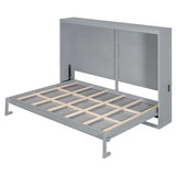 Harper & Bright Designs Queen Size Murphy Bed Cabinet Wall Bed Chest, Solid Wood Queen Platform Bed Frame, Space-Saving for Multipurpose Guest Room Bedroom or Home Office, Gray Harper & Bright Designs