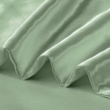 INVGEEXI 5 Pieces Satin Sage Green Duvet Cover Full/Queen Size, Luxury Silky Satin Duvet Cover Ultra Soft Comforter Cover Queen Bedding Set, 1 Duvet Cover + 4 Pillow Cases INVGEEXI