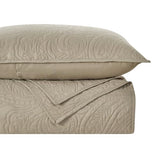 BOURINA Ultrasonic Quilt Set Bedspreads 3-Piece Bedding Set Pre-Washed Microfiber Ultra Soft Lightweight Flower Coverlet Set for All Season, King Beige BOURINA
