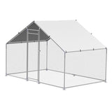 VEVOR Large Metal Chicken Coop with Run, Walkin Chicken Coop for Yard with Waterproof Cover, 6.5 x 9.8 x 6.5 ft, Spire Roof Large Poultry Cage for Hen House, Duck Coop and Rabbit Run VEVOR