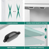 DWVO 72'' Tall Farmhouse Kitchen Pantry with Adjustable Shelves, Wood Kitchen Storage Cabinets with Doors & Drawer, Freestanding Cupboard for for Kitchen, Dining Room, Living Room, White DWVO