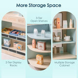 ROBUD Grocery Store Playset, Kids Play Store, Wooden Supermarket Playset with Cash Register, Chalkboard, Vending Machine, Coffee Machine, Oven, Play Food Accessories, Gift for Boys Girls 3+ ROBUD