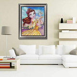 DIY 5D Diamond Art Arts for Adults, Princess Belle Beautiful Princess Full Drill Diamond Embroidery Kit Home Office Wall Art Decor Paint by Numbers 15.7x19.6 inches Better Selection
