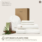 Bedsure 100% Organically Grown Bamboo Viscose Sheets - 18 Inches Deep Pocket Sheets with Elastic Corner, King Size Sheets Set, Ultra-Soft, Silky & Cooling Bedsheets, Oeko-Tex, 4 Pieces, Ivory Bedsure