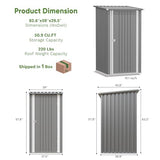 Greesum 3×3FT Outdoor Storage Shed, Metal Patio Storaged Sheds with Lockable Doors, Sheds & Outdoor Storage for Backyard, Pool and Garden, Gray Greesum