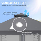 Outsunny 10' x 11.5' Metal Patio Gazebo, Double Roof Outdoor Gazebo Canopy Shelter with Tree Motifs Corner Frame and Netting, for Garden, Lawn, Backyard, and Deck, Gray Outsunny