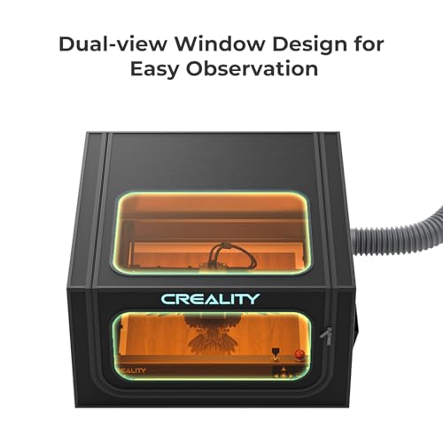Creality Laser Engraver Enclosure 2.0 with Vent, Fireproof and Dustproof Laser Cutter Protective Cover 28.3x28.3x15.7in with Fan and Pipe, Fits for Most Laser Engraver, Against Smoke, Odor, Noise Creality