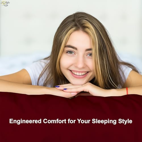 Cottington Lane Traditional Japanese Shikibuton Futon Cover, King Size Premium Cotton Zippered Floor Mattress Slipcover, Soft Durable, Ideal for Dorm Rooms, Guest Rooms, Burgundy Cottington Lane