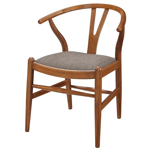 Coaster Home Furnishings Dinah Danish Y-Shaped Back Wishbone Dining Side Chair Walnut and Brown (Set of 2) Coaster Home Furnishings
