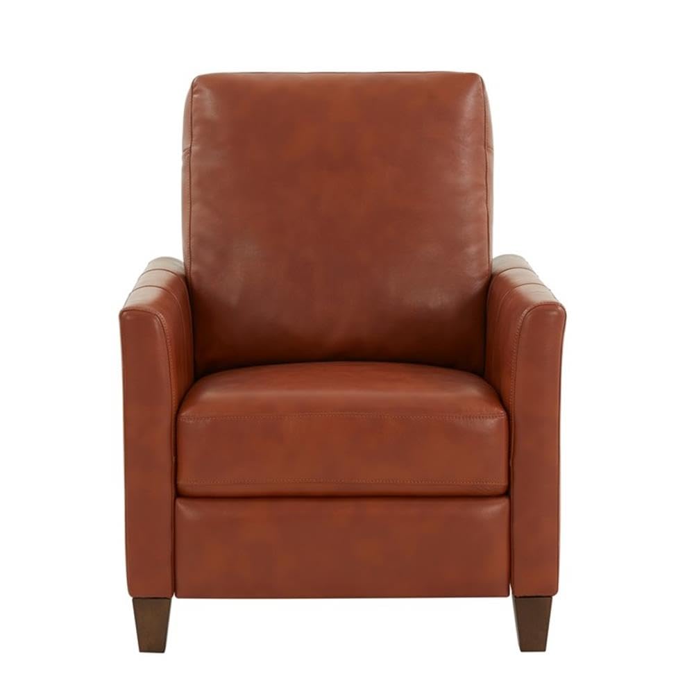 Comfort Pointe Penny Caramel Brown Faux Leather Modern Push Back Recliner Comfort Pointe