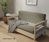 LANE LINEN Futon Covers Full Size, 100% Cotton Slipcovers, Full Size Mattress Cover for Futon Sofa Bed, Foldable Armless Sofa Cover, Zippered Couch Cover - Silver LANE LINEN