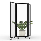 Stand Up Desk Store ReFocus Three-Panel Trifold Acrylic Room Divider Partition Privacy Screen (Clear Acrylic, 71" x 65") S Stand Up Desk Store