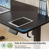 MOUNTUP Electric Height Adjustable Standing Desk, 48 x 24 Inches Sit Stand Desk with Memory Controller, Ergonomic Stand Up Desk for Home Office with Splice Board, Black MOUNTUP