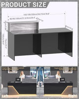 STLWR Reception Desk with Storage & RGB Seven-Color Light Strip,Modern Front Desk Reception Counter for Checkout, Lobby, Beauty Salon (70.8" - L) STLWR