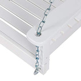 Shine Company Maine 54" Wood Porch Swing with Chains – White Shine Company