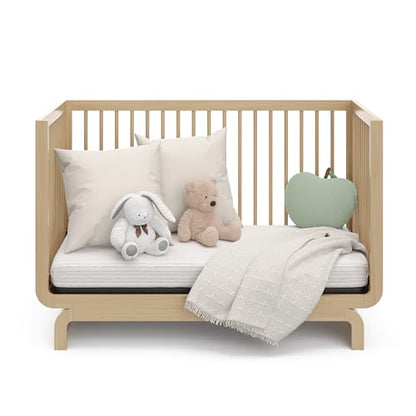 Storkcraft Santorini Deluxe 5-in-1 Convertible Crib with Bonus Toddler Guardrail (Driftwood) – GREENGUARD Gold Certified, Toddler Guardrail Included in Box, Fits Standard Crib Mattress - WoodArtSupply