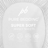 Pure Bedding Bed Sheets - King Sheet Set [6-Piece, Heather White] - Hotel Luxury 1800 Brushed Microfiber - Soft and Breathable - Deep Pocket Fitted Sheet, Flat Sheet, Pillow Cases Pure Bedding
