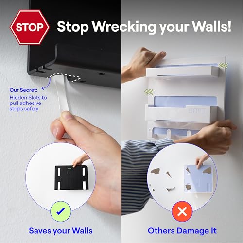 WallShelfie Bedside Wall Organizer & Dorm Decor - Dorm Room Essential, Floating Bedside Shelf Wall Mount Organizer, Remote Control Holder, Cool Teen Girls Trendy Stuff, Room Organization (Black) Smallish