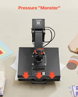 VEVOR Heat Press, 15 x 15 inch Heat Press Machine for T-Shirts, Fast and Even Heating, Easy to Use, High Pressure for Digital Industrial-Quality Sublimation Printer for Transfer Vinyl, T-Shirt, Black VEVOR