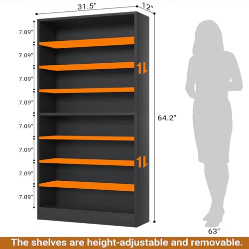 Homieasy Tall Shoe Cabinet, 9-Tier Wood Shoe Rack Organizer Cabinet for Closet, Freestanding Shoe Storage Cabinet with Adjustable Shelves for Entryway, Bedroom, Black Homieasy