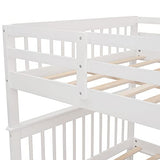 Harper & Bright Designs Full Over Full Bunk Bed with Stairs and Trundle, Wooden Bunk Bed Frame with Storage, for Kids Teens Adults - White Harper & Bright Designs