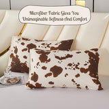 PERFEMET Cow Print King Size Comforter Set Brown and Beige Western Bedding Set Cartoon Animal Pattern Farmhouse Bed Set for Teens Boys Girls Men Women (Beige,King) PERFEMET