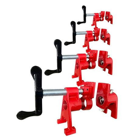 HimaPro 4-Pack 3/4 Inch H-Style Professional Pipe Clamp Set - Designed For Woodworking, Carpentry, Home Improvement, and DIY Jobs HimaPro