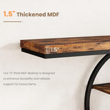 55" Industrial Narrow Entryway Table with 5-Tier Storage - Heavy-Duty o-Shaped Metal Frame Console Table for Hallway, Living Room & Couch Behind, Space-Saving Long Entrance Table for Small Spaces IDEALHOUSE