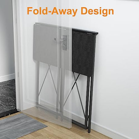 39.37" Folding Standing Desk, Small Laptop Stand Up Desk for Sitting or Standing, No Assembly Needed, Portable, Tall Foldable Desk for Home, Office, Small Spaces (Black) Ytaoka