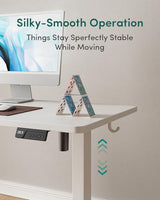 CubiCubi 63 x 28 Large Standing Desk, Height Adjustable Electric Computer Desk, 28" Deep Desktop, Sit Stand up Home Office Workstations with 4 Preset Heights, White CubiCubi