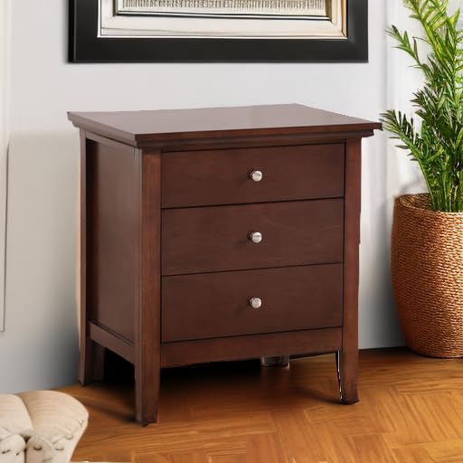 Glory Furniture Hammond 3 Drawer Nightstand in Cappuccino Glory Furniture