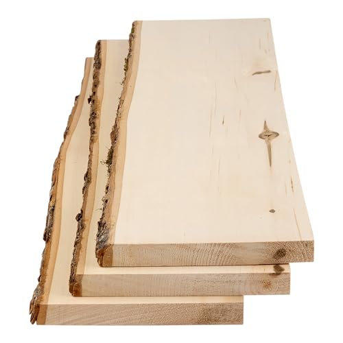 Walnut Hollow Basswood Board with Live Edge, 6" x 23" (Pack of 3) - for Wood Burning, Home Décor, and Rustic Weddings - WoodArtSupply