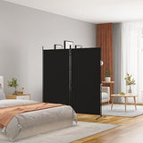 vidaXL Modern 2-Panel Room Divider, Black, 68.9" x 70.9", Durable 100% Polyester Fabric, Foldable Screen, Sunlight Blocker, Space Partition, Easy Assembly vidaXL
