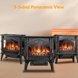 Xbeauty Indoor 23'' Freestanding Electric Fireplace Stove, Fireplace Heater with Adjustable Realistic 3D Flame Effect, Overheating Protection, 1000W/1500W Xbeauty