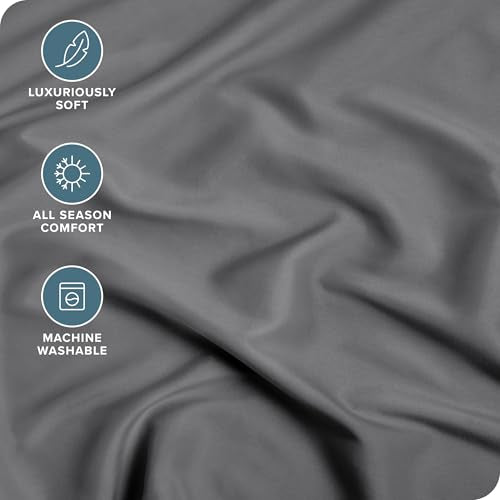 Bare Home Fitted Bottom Sheet Twin Extra Long - Premium 1800 Microfiber - Ultra-Soft Wrinkle Free - Deep Pocket - Twin XL Fitted Sheet (Twin XL, Grey) Bare Home