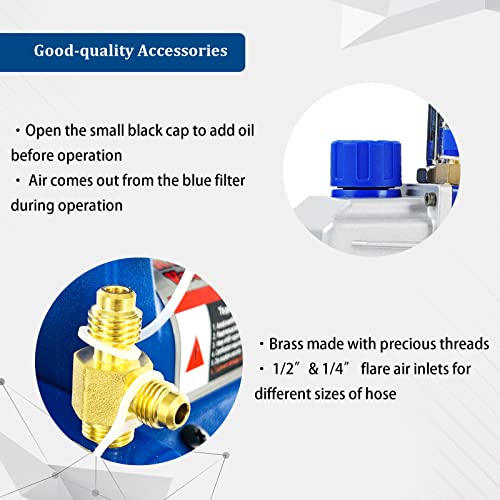 9 Gallon Tempered Glass Vacuum Chamber with Two Rubber Seals, 33L Stainless Steel Degassing Chamber Kit with 5 CFM 1/3HP Single Stage Vacuum Pump Without Oil, Perfect for Stabilizing Wood P PBAUTOS