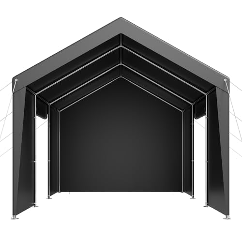 VEVOR 10x20 FT Heavy Duty Carport, Car Port Car Canopy, Potable Garage Car Canopy with Removable Sidewalls, Outdoor Car Shelter, UV and Water-Resistant Car Tent for Cars, Boats, Trucks, and Equipment VEVOR