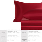NTBAY Silk Satin King Sheet Set, 4-Piece Luxury and Soft Bedding Set Cooling Silky Sheets for Hair and Skin, Includes 2 Pillowcases, 1 Flat Sheet, 1 Fitted Sheet with Deep Pocket, Wine Red NTBAY