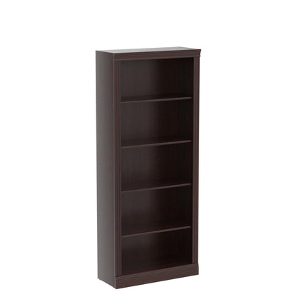 Saratoga Tall 5 Shelf Bookcase Set of 2 in Harvest Cherry by Bush Business Furniture - WoodArtSupply