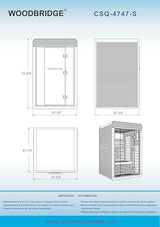 WOODBRIDGE Infrared Home Sauna Room 2 Person Hemlock Wooden Indoor Sauna,7 Carbon 2230W/120V Heaters,with Led Color Therapy Light,Bluetooth Speaker,Tempered Glass,Touch-Tone Keypad and A Top Vent WOODBRIDGE